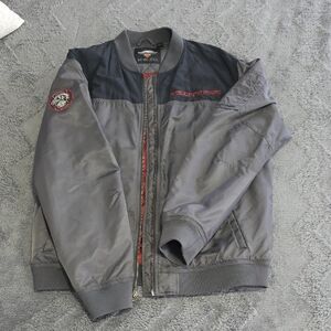 Harley-Davidson Gray and Black Bomber Jacket